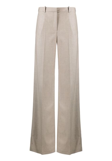 Taupe tailored wide-leg trousers - women